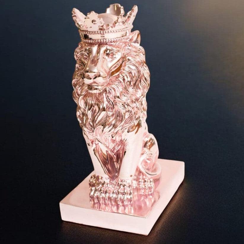 Elegant Electroplated Lion Sculpture